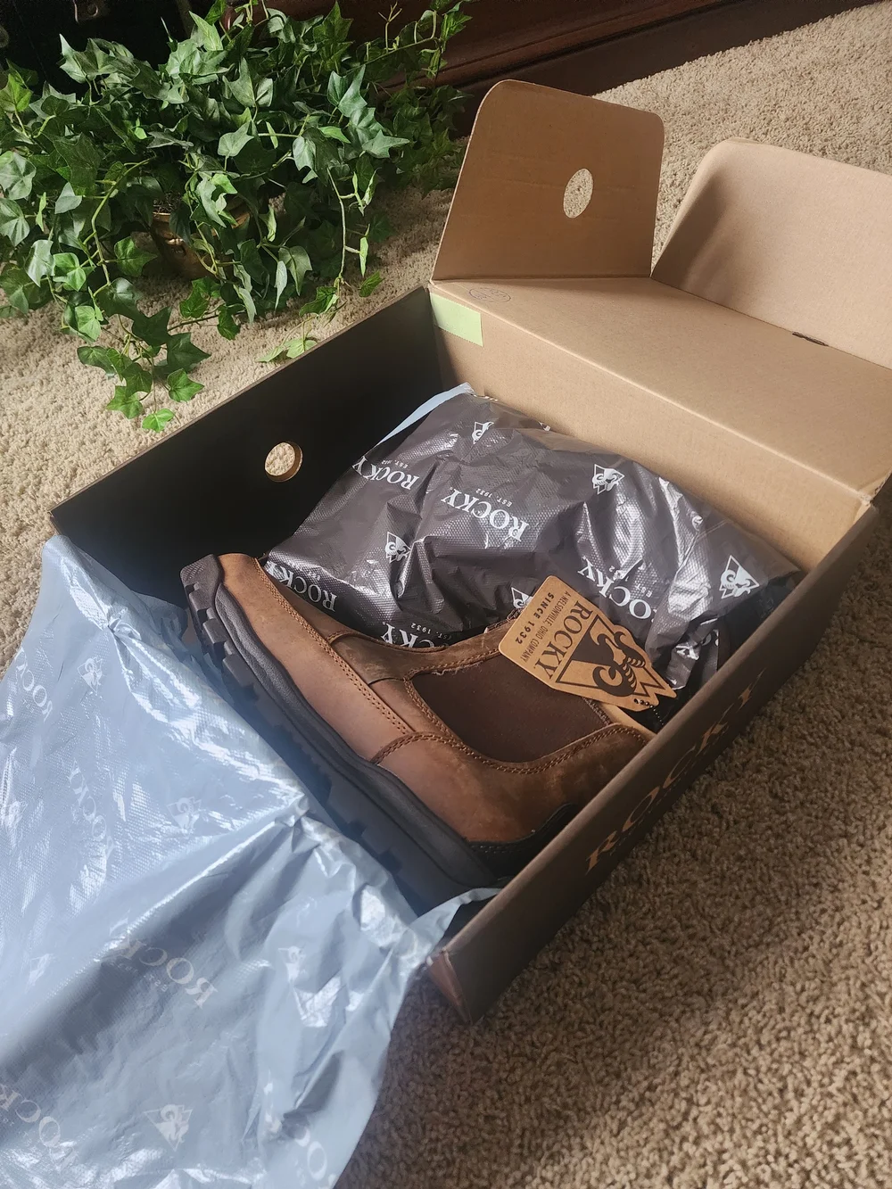 Rocky Brown Leather Chukka Work Boots